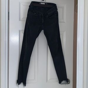 Zara woman ankle jeans black/dark gray